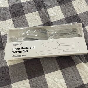 Stainless Steel Cake Knife and Server Set - Silver